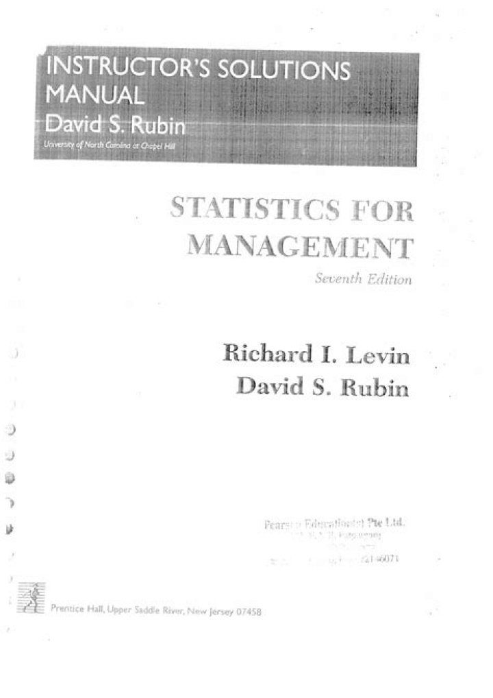 Mastering Statistics Management with Richard Levin’s Guide PDF