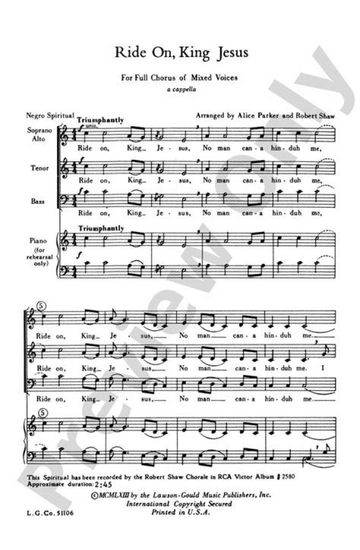 Free King Jesus Sheet Music PDF for Ride Online