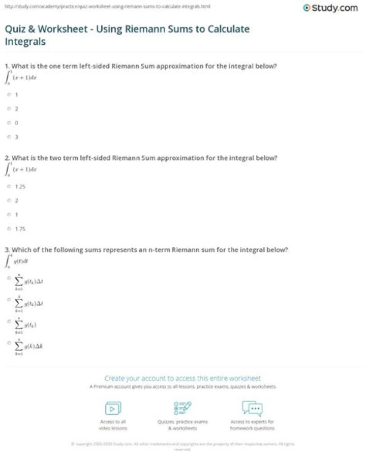 Riemann Sum Worksheet with Answers PDF – Practice & Learn Calculus