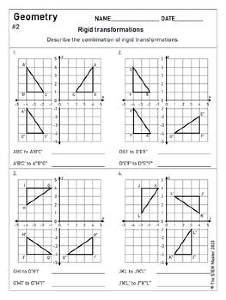 Master Rigid Transformations and Congruence: Free PDF Worksheet
