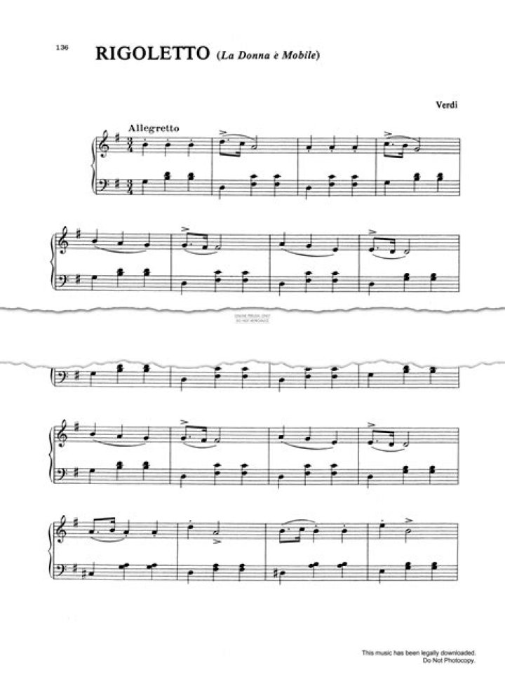 Rigoletto Sheet Music PDF Download – Full Act I & II with Accurate Scores