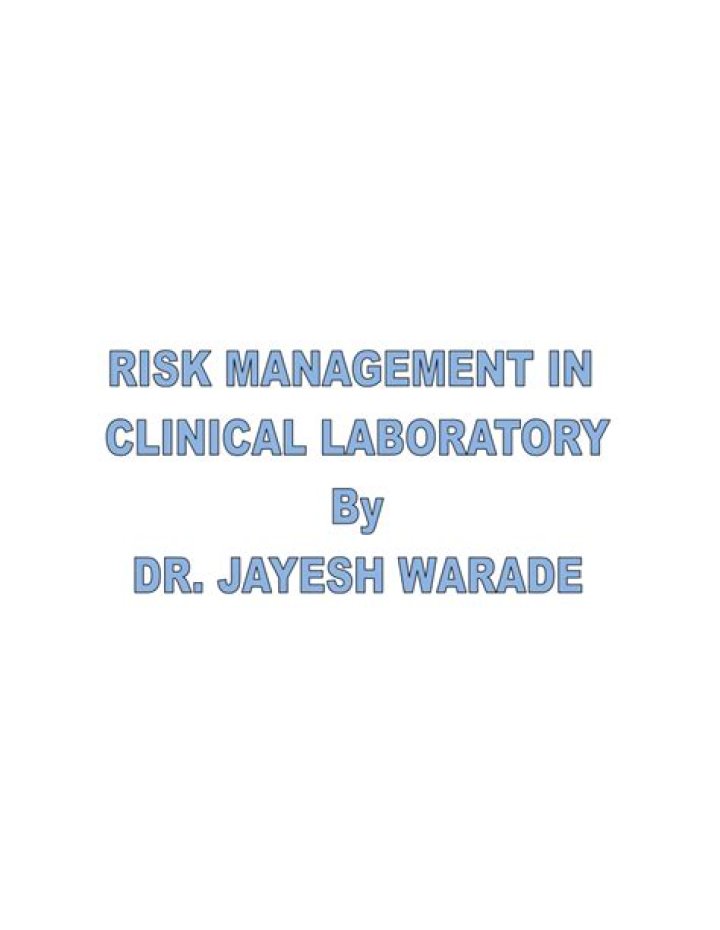 Risk Management in Clinical Laboratory PDF: Essential Safety Protocols