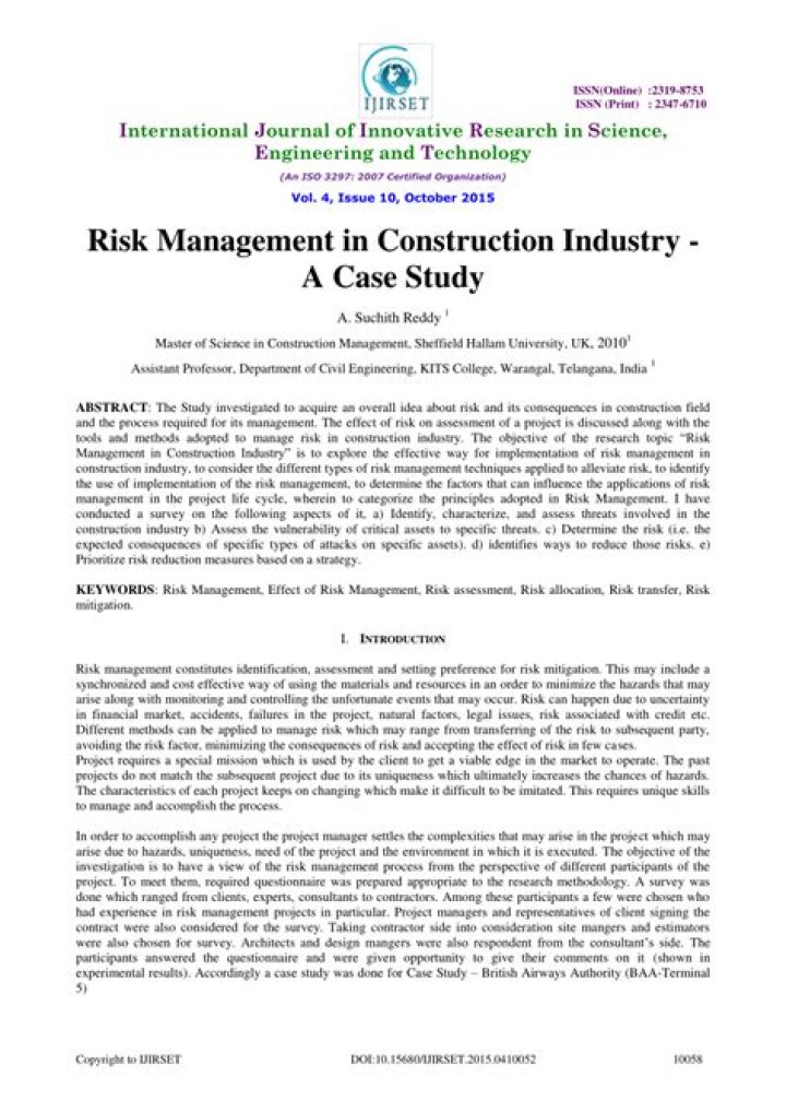 Risk Management in Construction Industry PDF: Essential Strategies and Best Practices