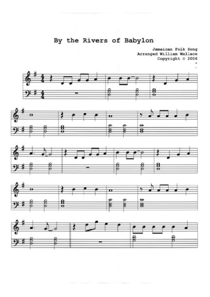Rivers of Babylon Sheet Music PDF – Download Full Score