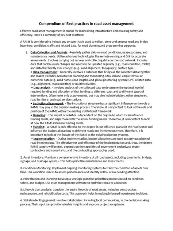 Road Asset Management PDF: Optimize Infrastructure Efficiency