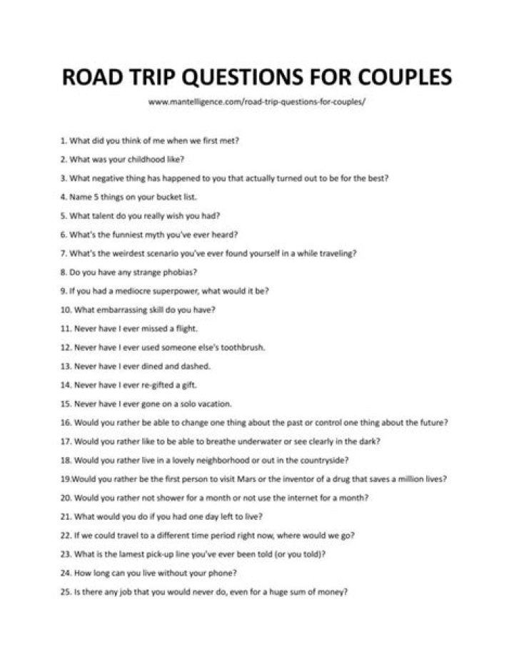 Essential Road Trip Questions PDF for the Ultimate Adventure