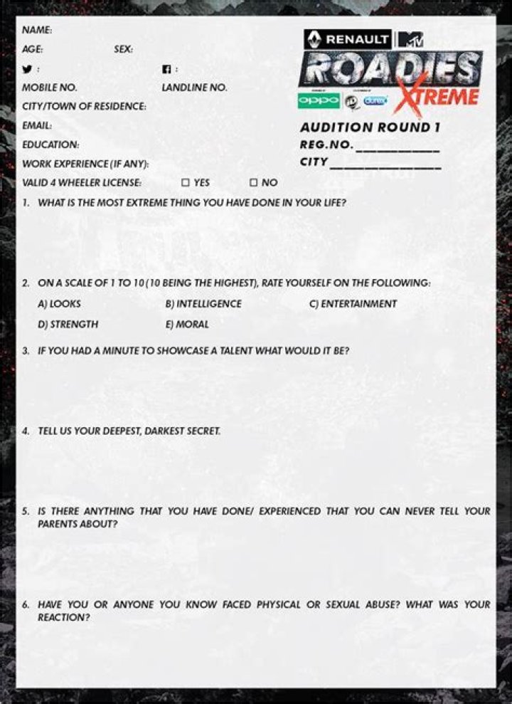 Roadies XTREME Form Questions PDF: Expert Answers & Tips