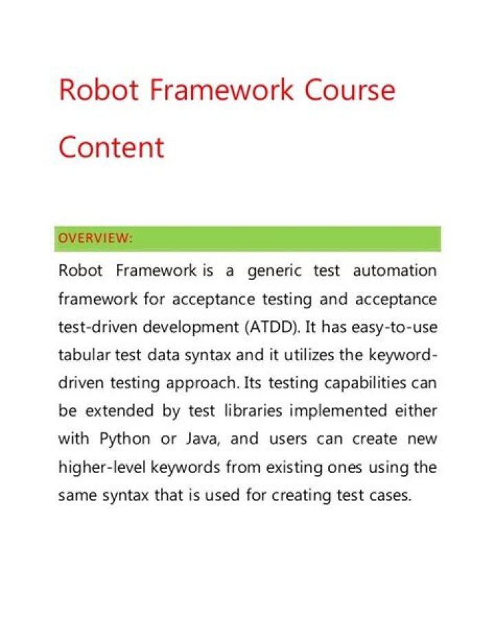 Robot Framework Test Automation PDF for Free Download