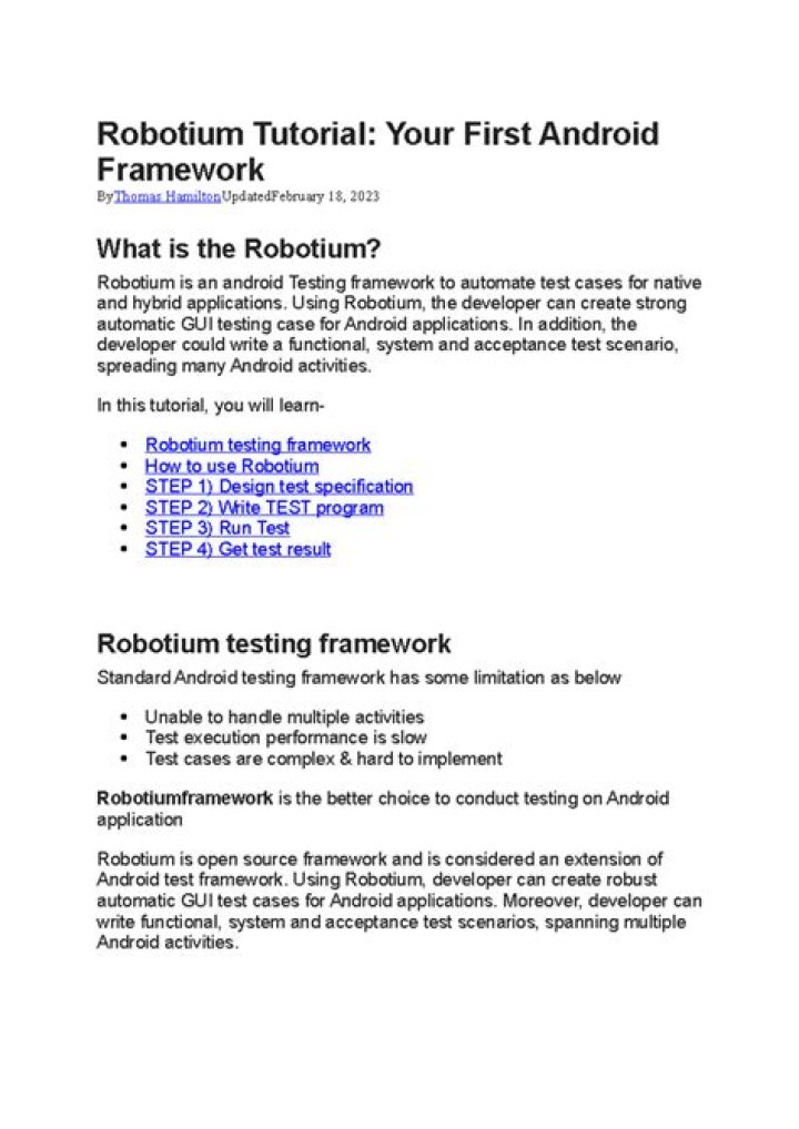 Robotium Automated Testing for Android PDFs: Speed & Accuracy