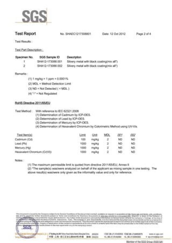 Official RoHS Test Report PDF – Compliance Verification for Electronics