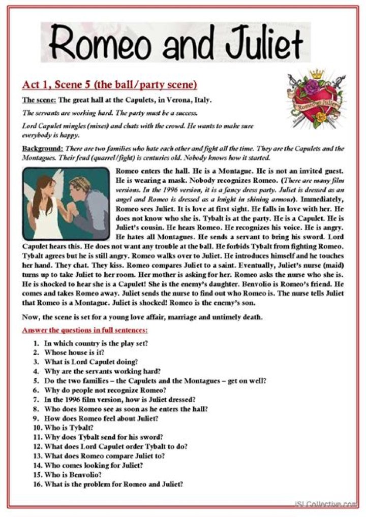 Romeo and Juliet Study Guide Questions PDF: Complete Exam & Analysis Resources