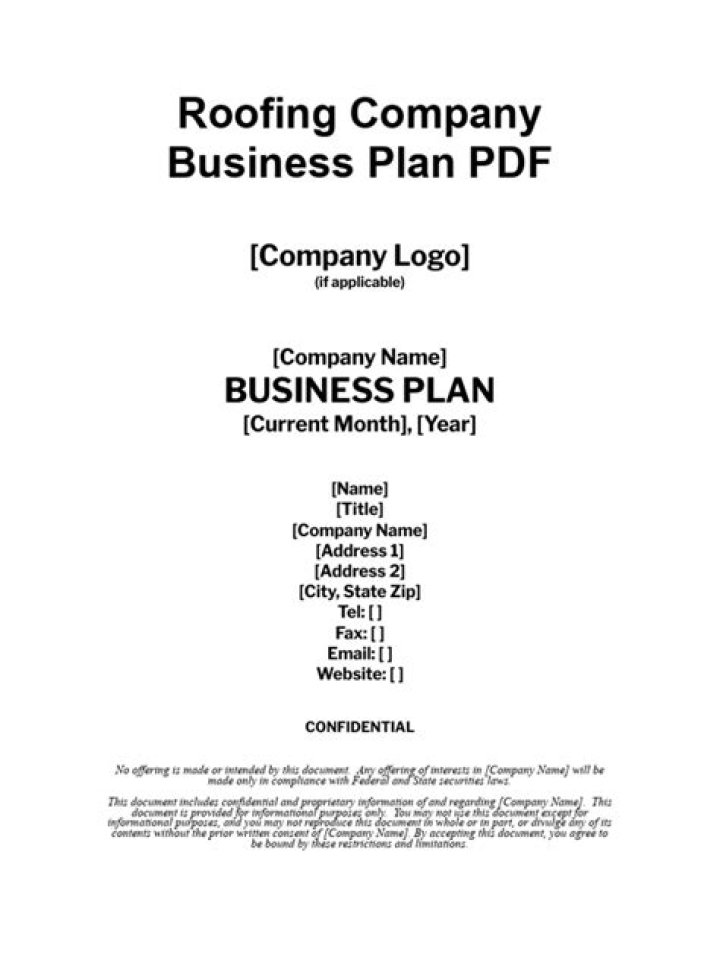 Roofing Company Business Plan PDF: Complete Guide to Launching Your Roofing Business