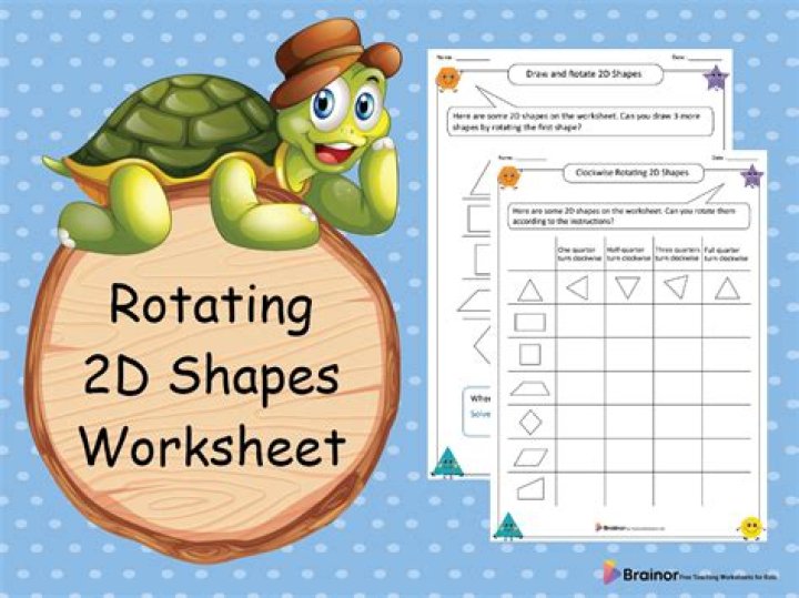 Rotate 2D Shapes to Create 3D Forms: Interactive PDF Worksheet