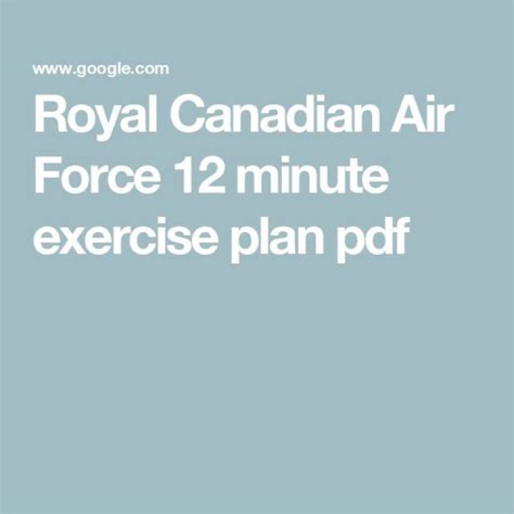 12-Minute RCAF Exercise Plan PDF: Royal Canadian Air Force Quick Training Guide
