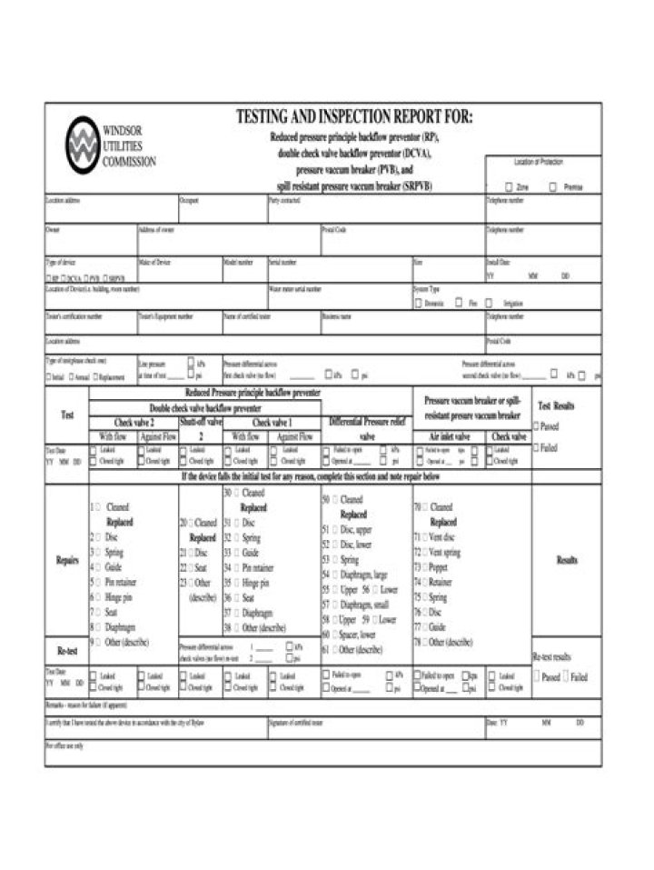 RP Backflow Test Numbers PDF – Official Safety Report