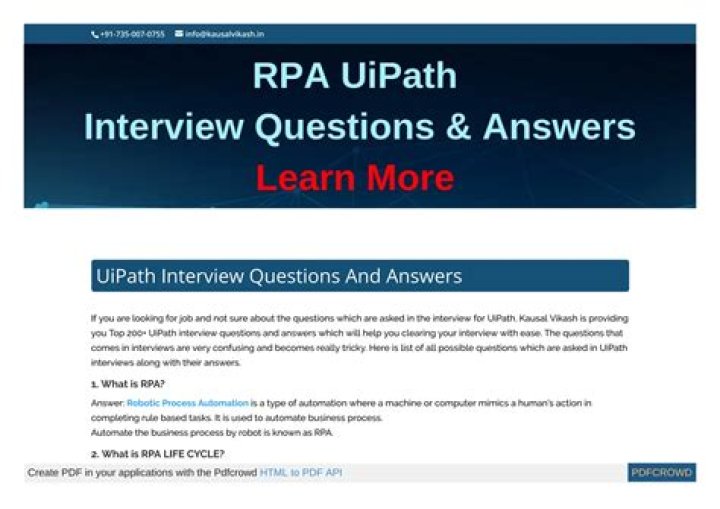 RPA UIPath Interview Questions and Answers PDF for 2024