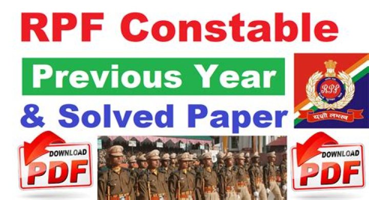 RPF Constable Previous Year Question Paper PDF Download – 2023 to 2024