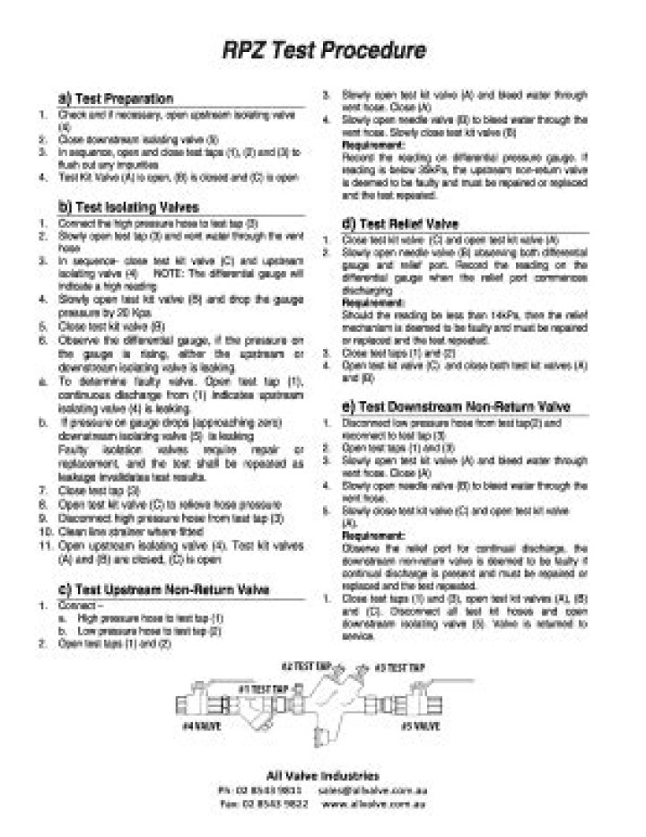How to Perform RPZ Test Procedure Step by Step – PDF Guide
