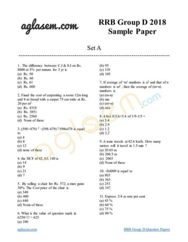 RRB Previous Year Question Paper PDF – Solve Last 10 Years Exam Papers