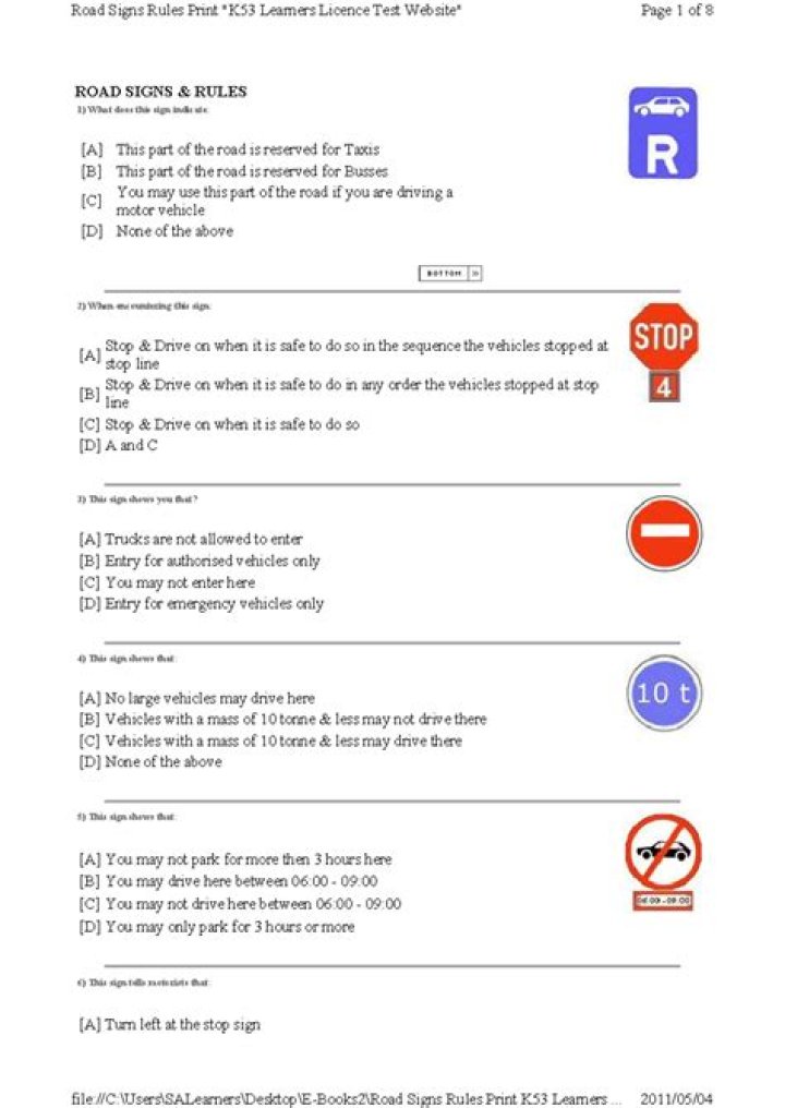 Rules of the Road Questions & Answers PDF – Essential Traffic Rules Guide