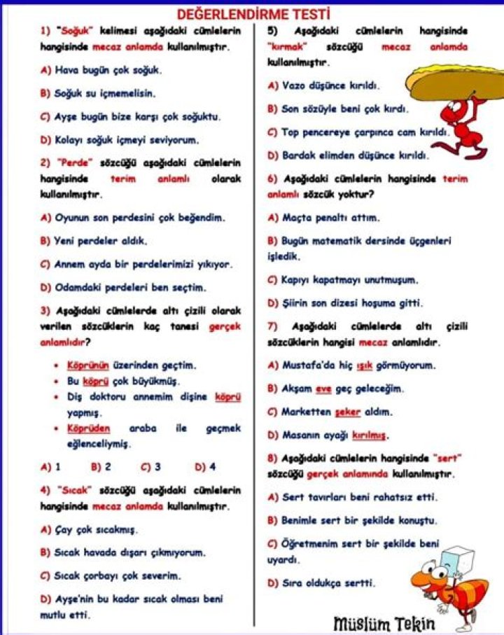 Sözcük Anlam Test PDF: Güvenilir Ön Anlam Veri