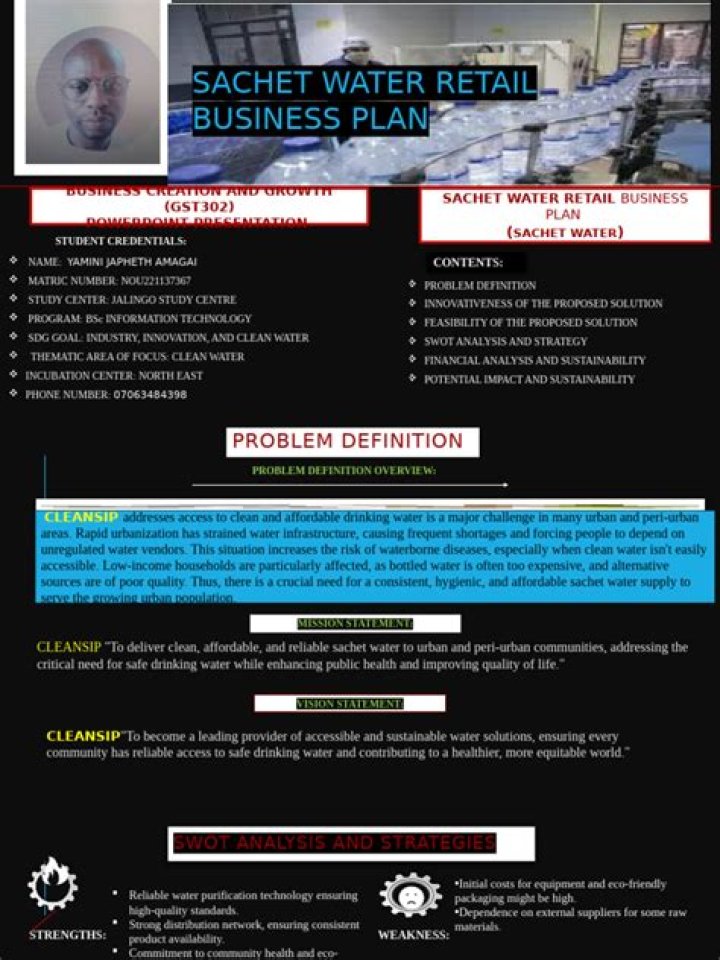 Sachet Water Business Plan PDF: Step-by-Step Guide