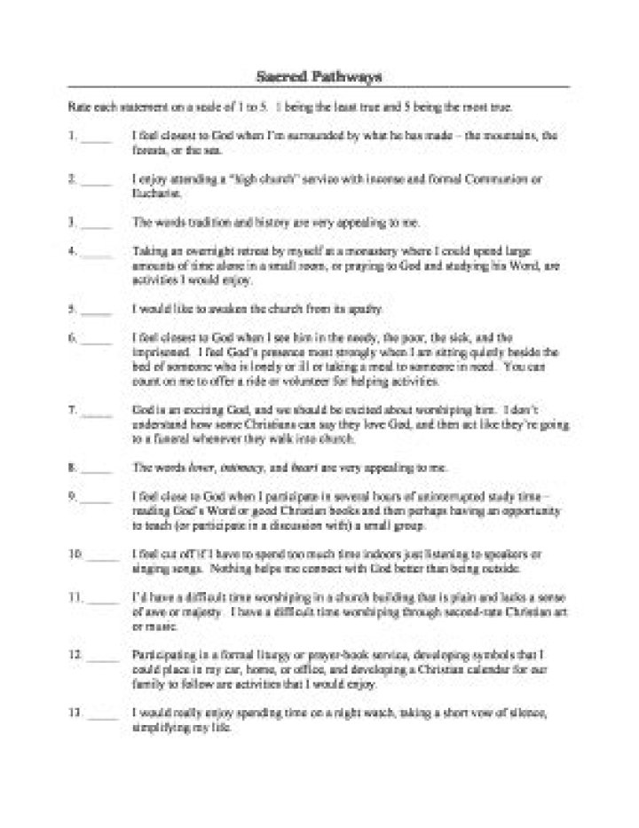 Discover the Sacred Pathways Test PDF – Deep Spiritual Assessment