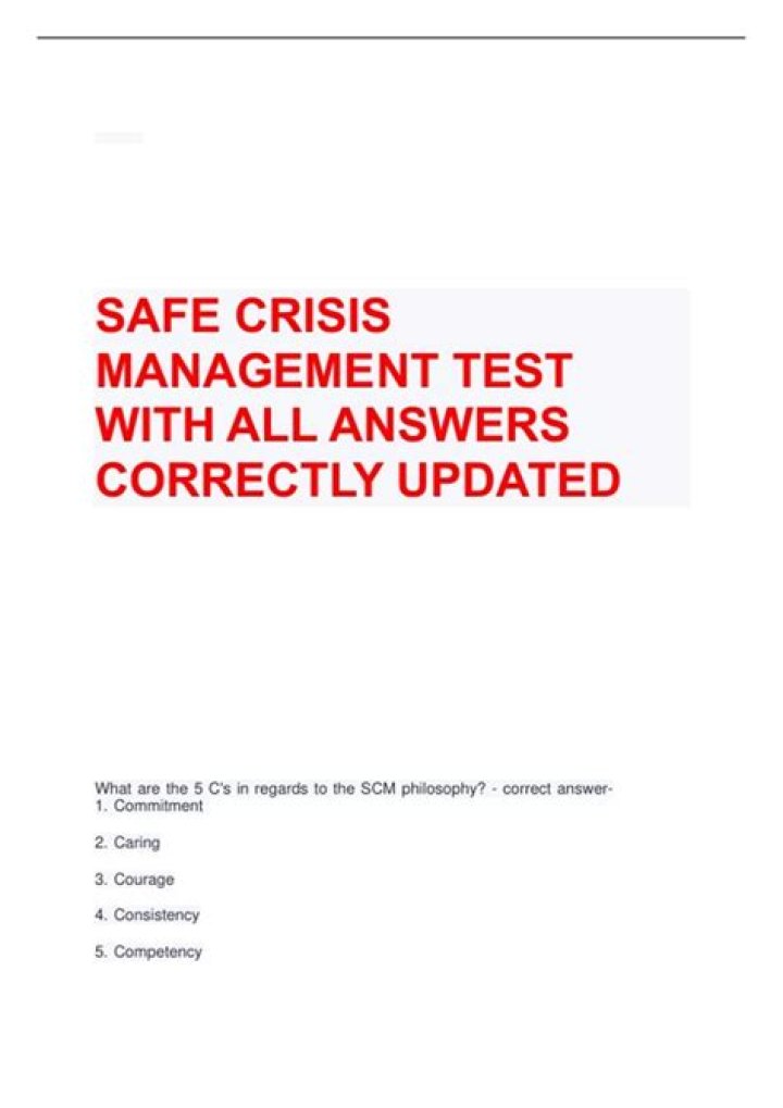 Safe Crisis Management Holds PDF for Effective Emergency Response