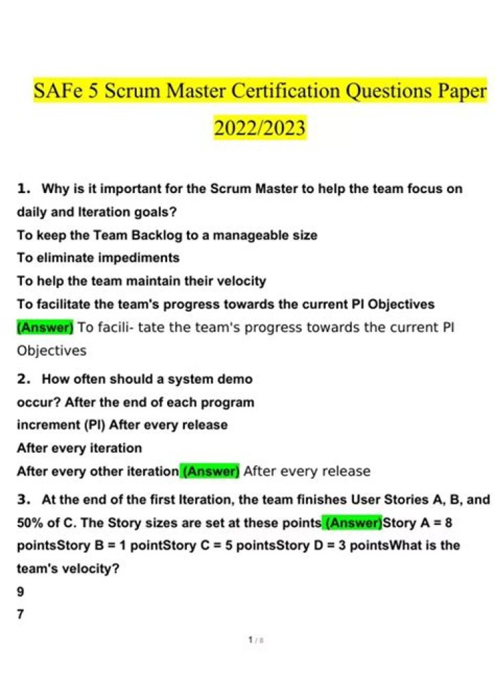 Safe Scrum Master Certification: Questions & Answers PDF Guide