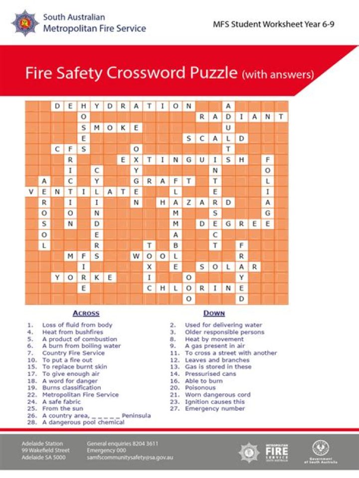 Safety Crossword Puzzle Answer Key PDF – Solve & Learn