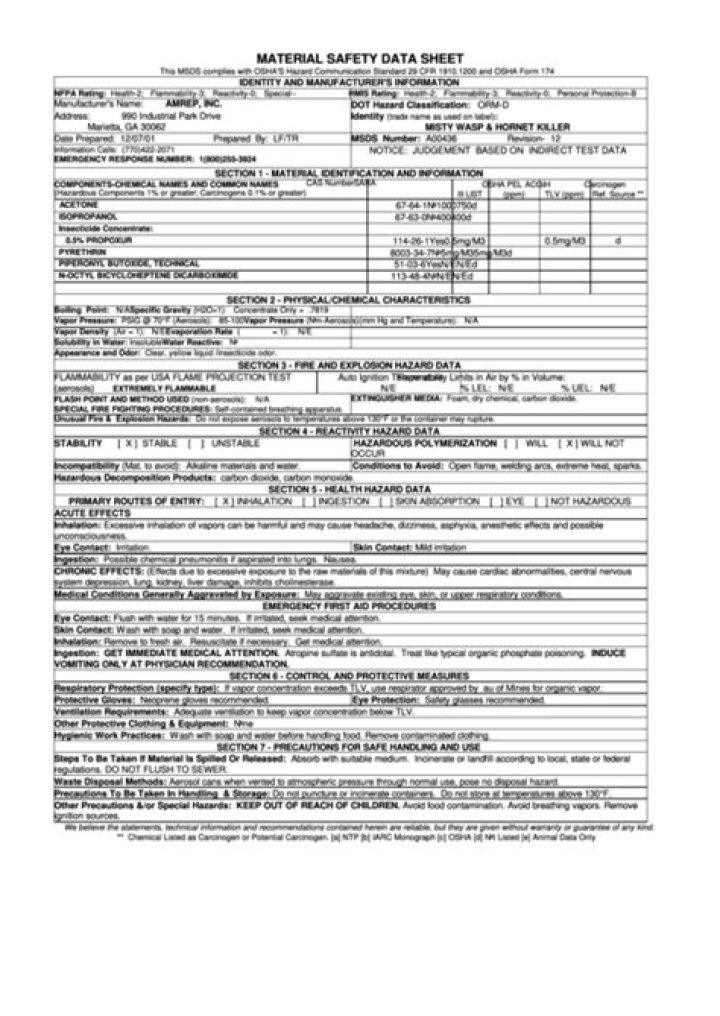 Download OSHA Safety Data Sheet PDF – Essential Workplace Safety Information