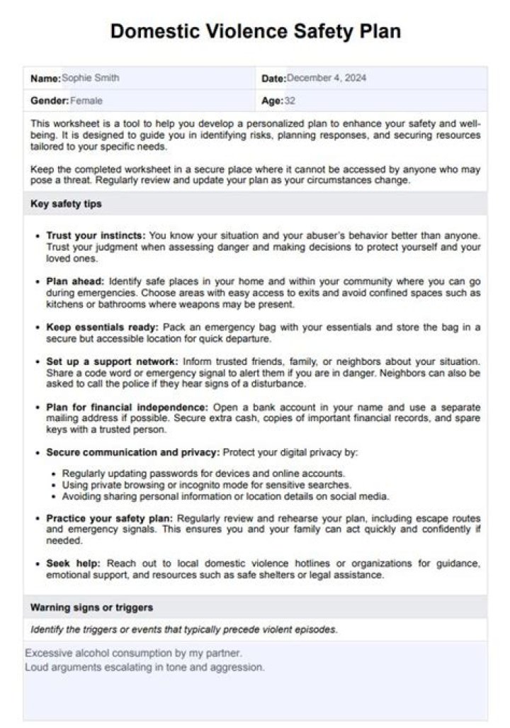 Essential Safety Plan for Domestic Violence – Download Free PDF