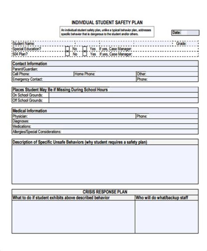Safety Plan Template for Students PDF: Stay Safe & Prepared