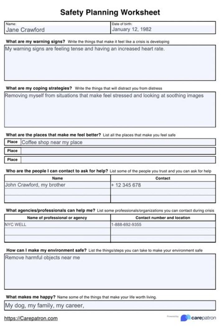 Download Free Safety Plan Worksheet PDF for Workplace Safety