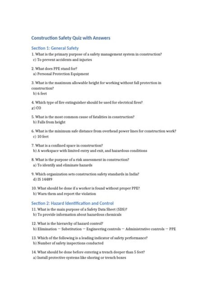 Safety Quiz Questions PDF: Essential Training Resources for Workplace Safety
