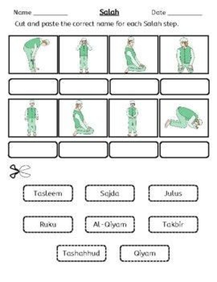 Free Salah Worksheets PDF for Students and Teachers