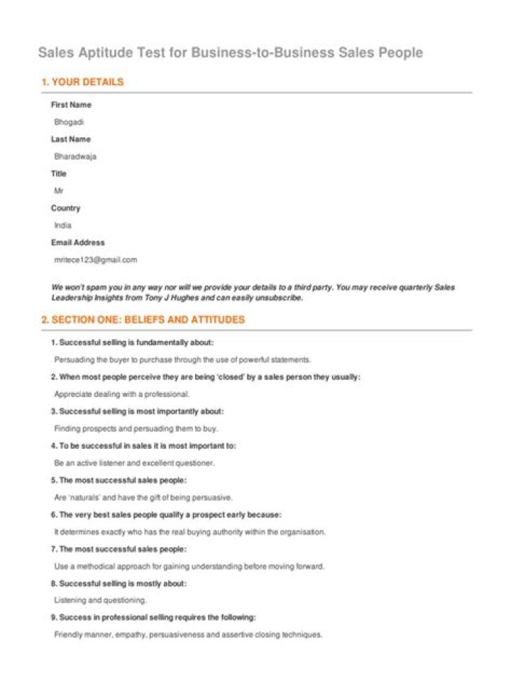 Sales Aptitude Test PDF – Practice & Pass With Confidence