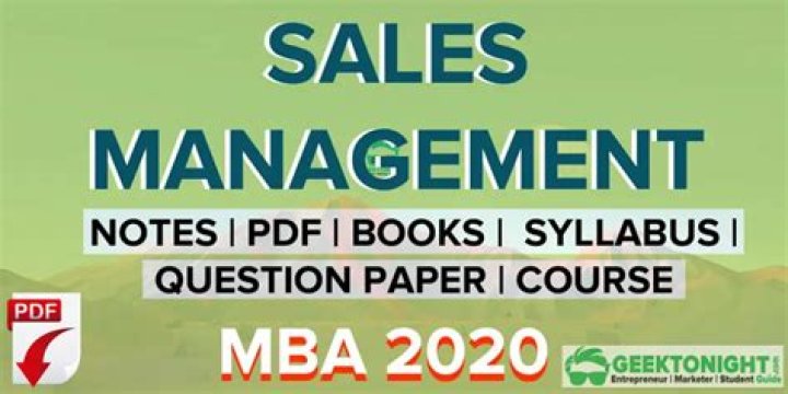 Sales Management Notes PDF: Essential Templates for Effective Sales Leadership