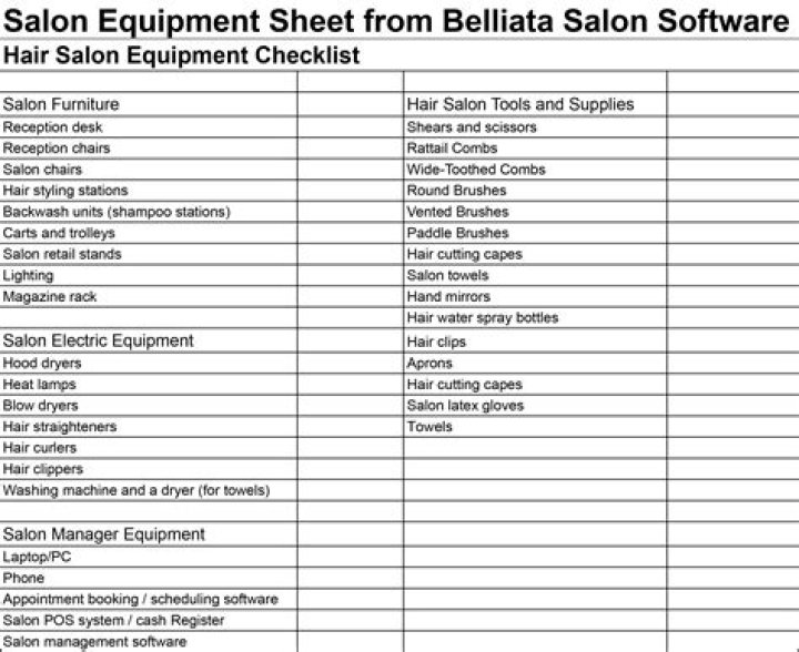 Free Salon Equipment List PDF: Essential Tools for Every Salon