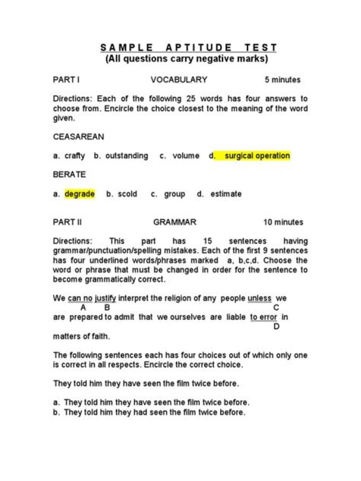 Free Sample Aptitude Test PDF – Practice Now & Boost Your Skills