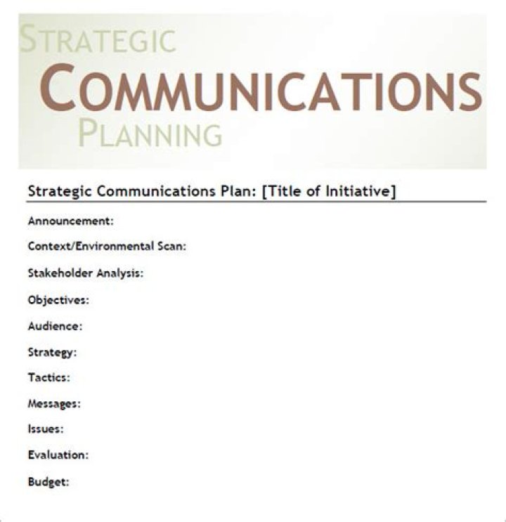Sample Communication Strategy and Plan PDF for Effective Messaging