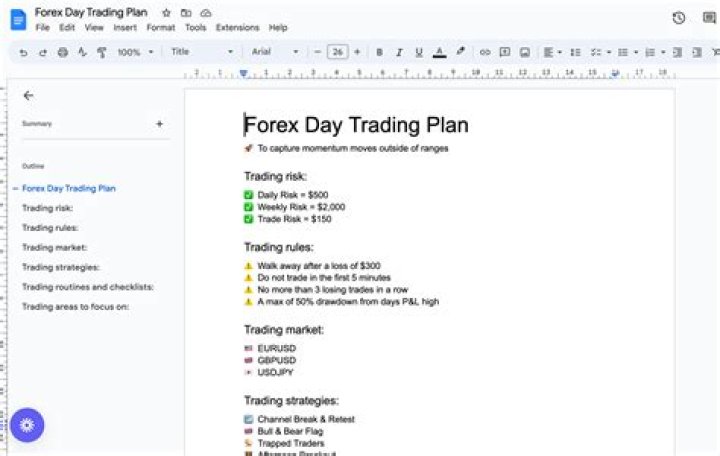 Download Free Forex Trading Plan PDF Sample – Start Trading with Strategy