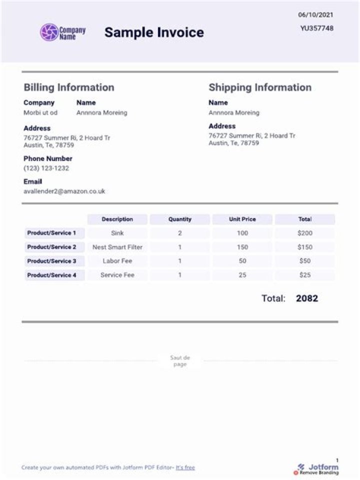 Sample Invoice PDF for Testing & Download