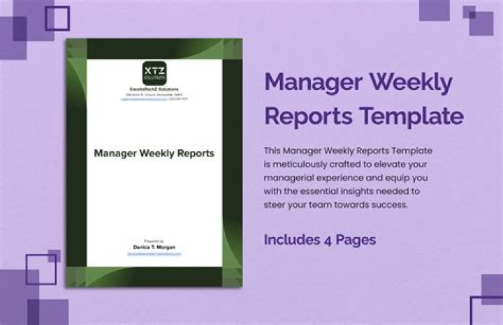 Weekly Report Sample PDF for Your Manager – Easy-to-Read Weekly Insights
