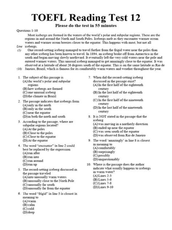 Sample TOEFL Reading Test with Answers PDF – Practice & Improve
