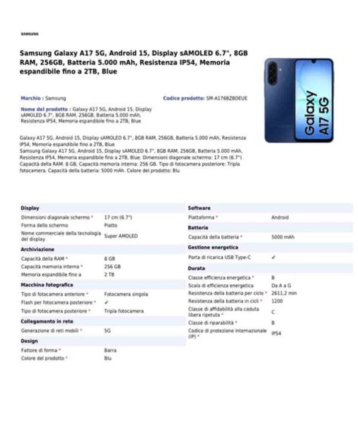Samsung Galaxy A55 5G – Official Spec Sheet PDF with Full Details
