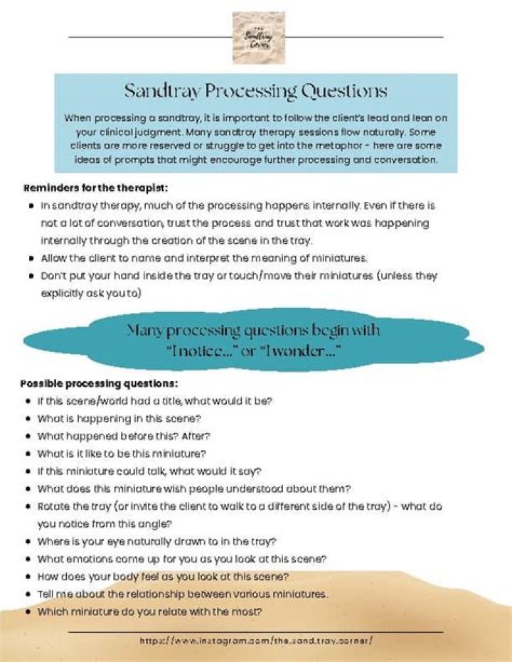 Free PDF: Sand Tray Processing Questions & Answers