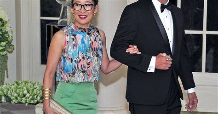 Sandra Oh et Lev Rukhin au d&icirc;ner d'&eacute;tat en l'honneur du premier