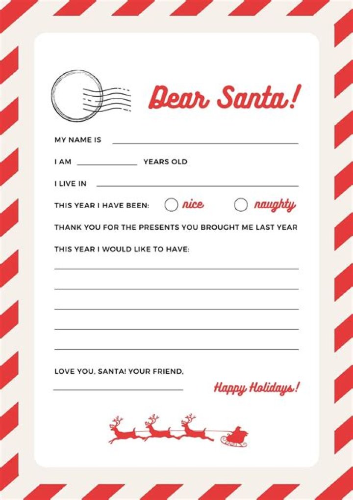 Download Free Santa List Template PDF for Gift Guiding