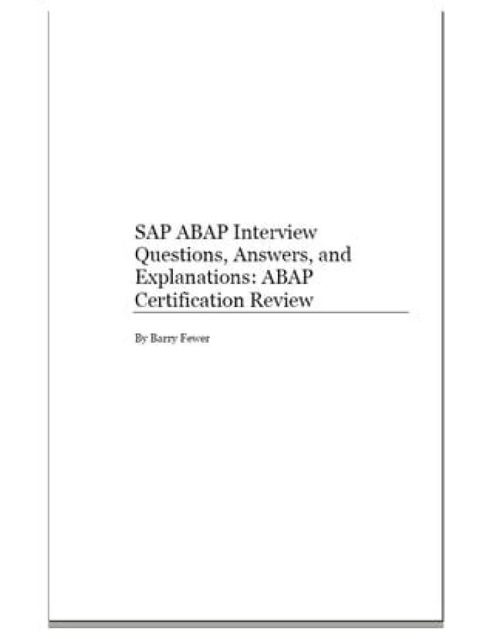 SAP ABAP Certification Questions and Answers PDF: Expert Practice Set